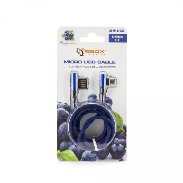 S-BOX USB-MICRO-90BL kabl micro USB 1.5m plavi