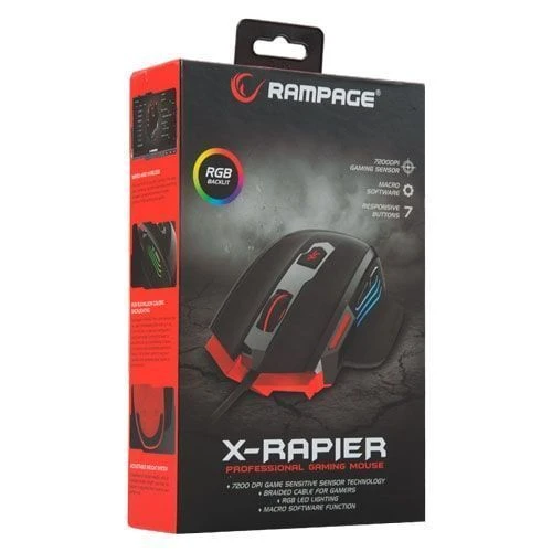 Rampage SMX-R17 X-RAPIER optički gejmerski miš 7200dpi crni