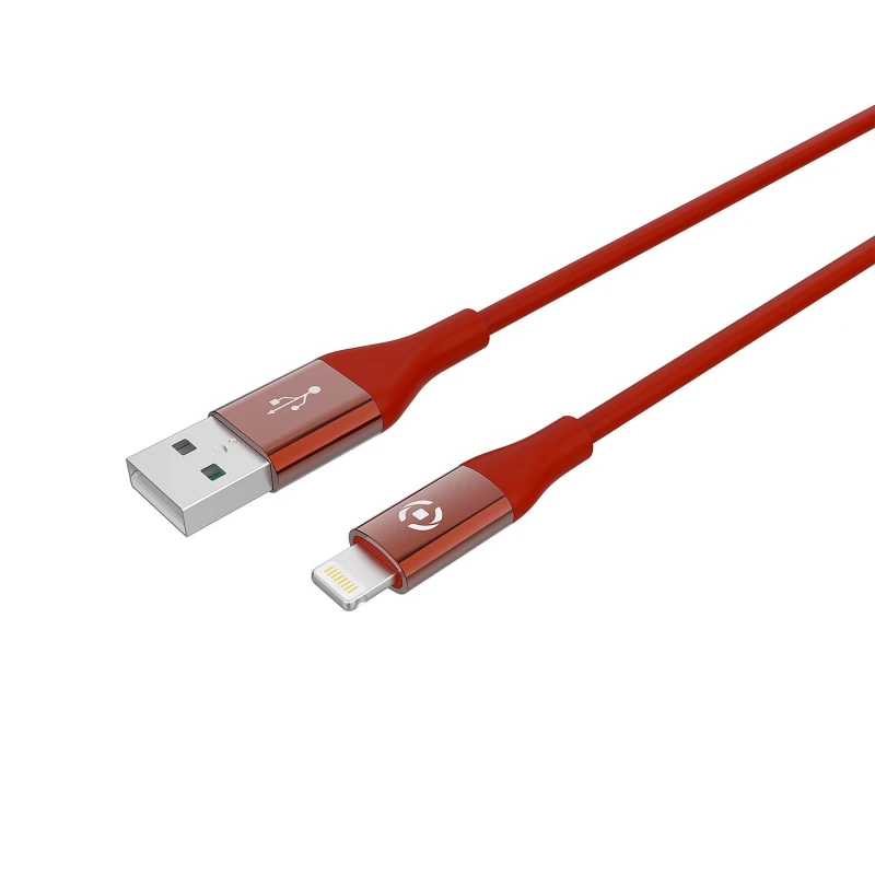 Celly USBLIGHTCOLOR crveni kabl za punjač USB A (muški) na lightning (muški) 1m