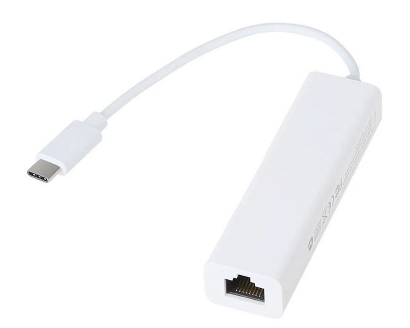 E-Green adapter USB tip C (muški) na RJ-45 (ženski) beli