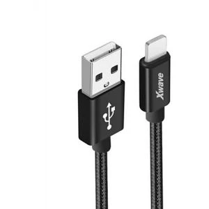 Xwave kabl za punjač USB A 2.0 (muški) na lightning (muški) 1.2m black upleteni