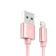 Xwave kabl za punjač USB A 2.0 (muški) na lightning (muški) 1.2m roze zlatni upleten