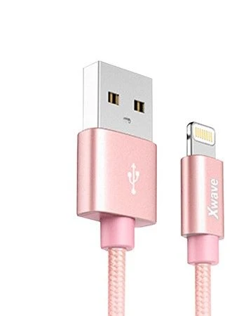 Xwave kabl za punjač USB A 2.0 (muški) na lightning (muški) 1.2m roze zlatni upleten