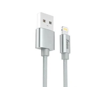 Xwave kabl za punjač USB A 2.0 (muški) na lightning (muški) 1.2m srebrni upleten
