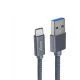 Xwave kabl za punjač USB A 3.0 (muški) na USB C 3.1 (muški) 2m tamno sivi upleten