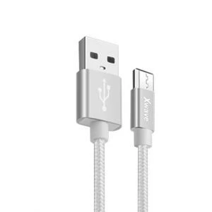 Xwave kabl za punjač USB A (muški) na micro USB (muški) 1.2m srebrni upleteni