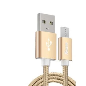 Xwave kabl za punjač USB A (muški) na micro USB (muški) 1.2m zlatni upleteni