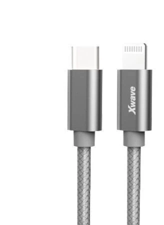 Xwave kabl za punjač USB C (muški) na lightning (muški) 2m tamno sivi upleteni