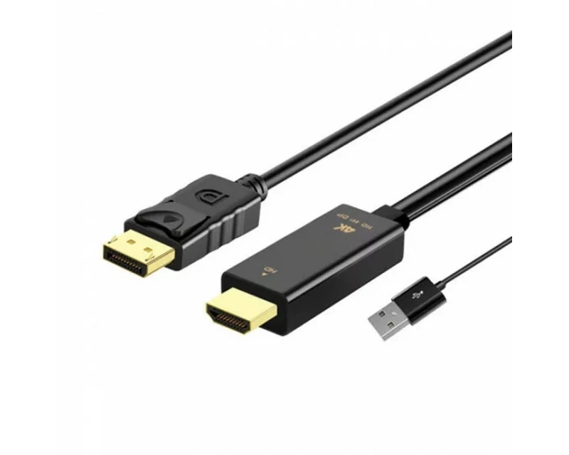 Fast Asia (OST05358) kabl HDMI (Muški) + USB 2.0 (Muski) na Display Port (Muski) 1.8m crni