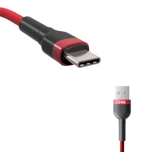 MS (1254171) kabl USB tip A 2.0 (muški) na USB C (muški) 1m crveni