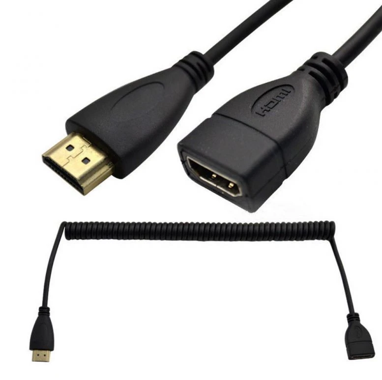 3G (88923) kabl HDMI (muški) na HDMI (ženski) 1.5m spiralni crni