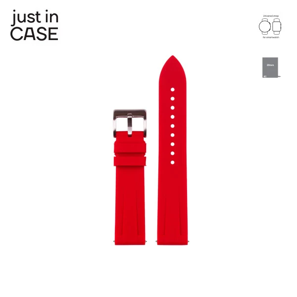 Just In Case 2u1 20mm crvena silikonska+narandžasta silikonska zamenska narukvica za pametni sat
