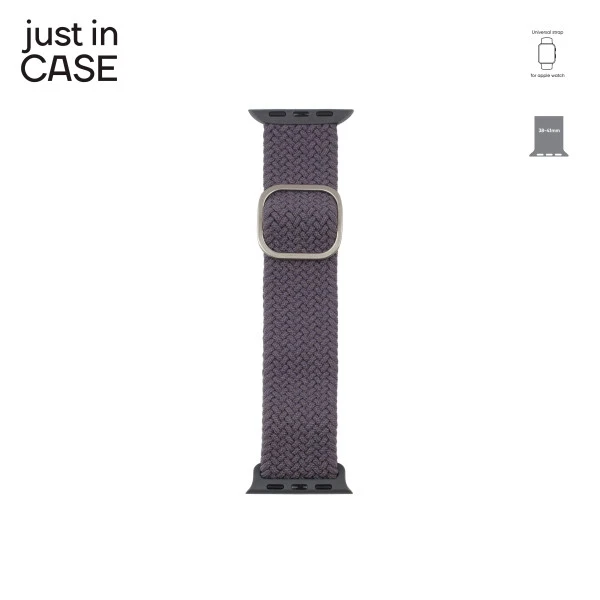 Just In Case 2u1 38-41mm crna milanese+siva tekstilna zamenska narukvica za pametni sat