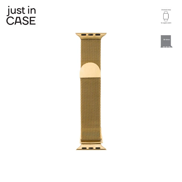 Just In Case 2u1 38-41mm zlatna milanese+tirkiz tekstilna zamenska narukvica za pametni sat