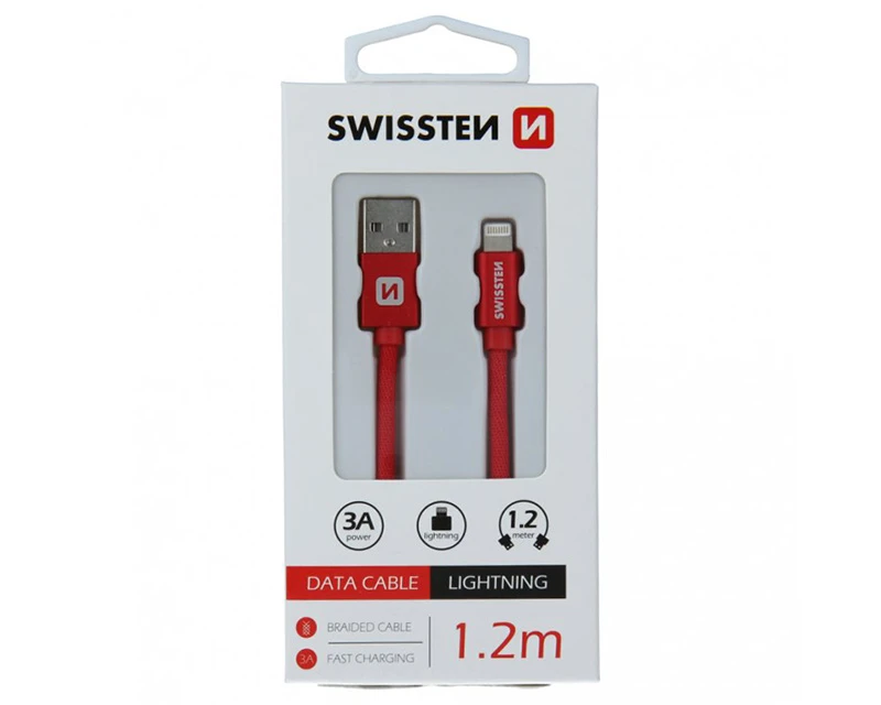 Swistten (OST05477) kabl za punjač USB A (muški) na lightning (muški) 1.2m crveni