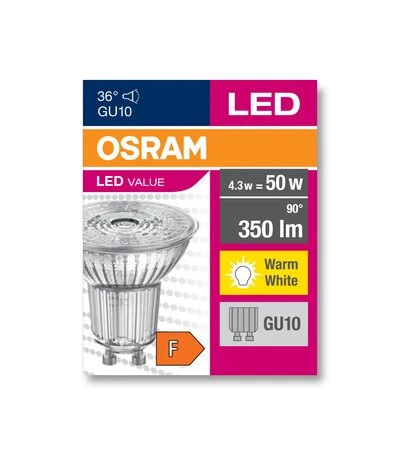Osram LED sijalica GU10 4.3W 3000K