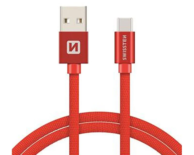 Swissten (OST05488) kabl USB A (muški) na TIP C (muški) 1.2m crveni