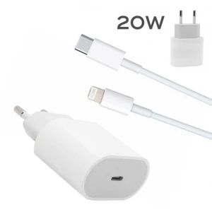 3G (90959) kućni brzi punjač 20W 3A za iPhone 11/12 sa kablom Tip C (muški) na lightning (muški) beli