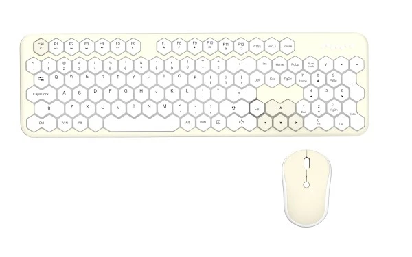 Moffii Honey Comb komplet bežična tastatura+bežični miš žuto beli