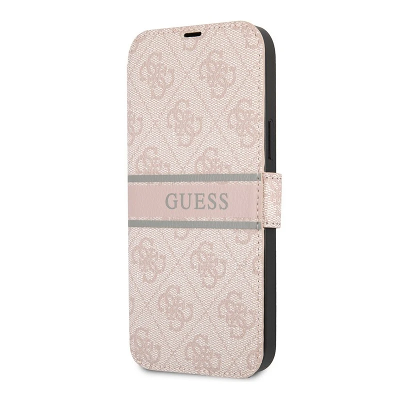 3G Guess Stripe Bk Pu (GUBKP13M4GDPI) roze preklopna futrola za iPhone 13 6.1