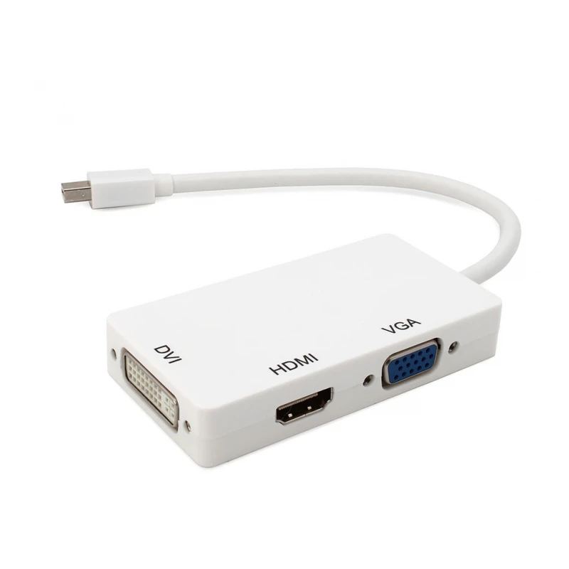 3G (73989) adapter Lightning mini Display Port (muški) na HDMI (ženski),VGA (ženski),DVI (ženski) beli
