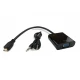 3G (83480) adapter micro HDMI (muški) na VGA (ženski) + audio crni