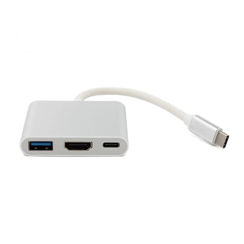 3G (83654) adapter tip C (muški) na tip C (ženski),HDMI (ženski),USB (ženski) beli 