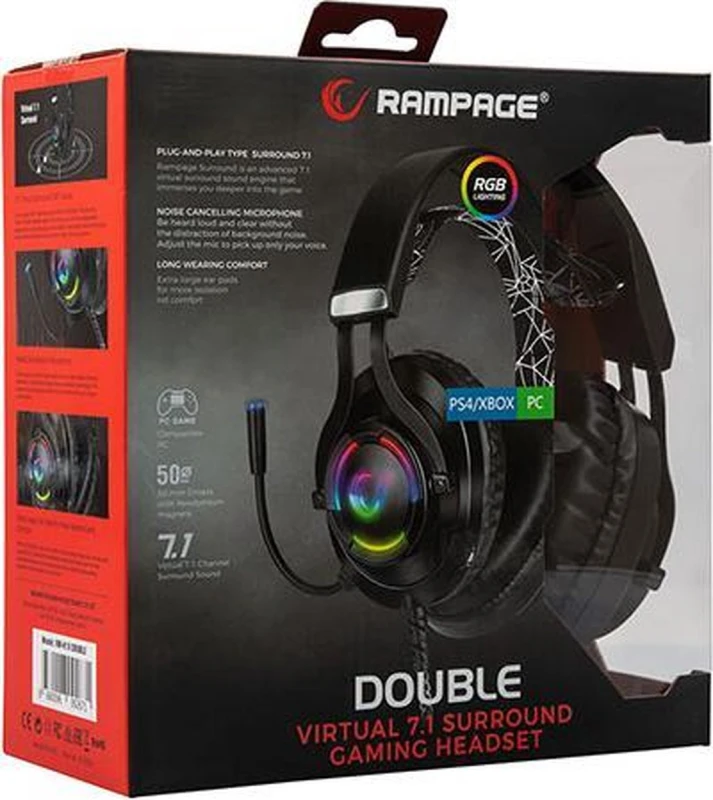 Rampage RM-K18 gejmerske slušalice sa mikrofonom RGB 