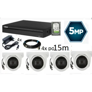 Dahua-03 digitalni video snimač 4 kanala set 4 kamere+2TB HDD 5Mpix 