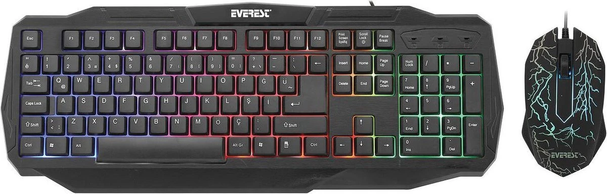 Everest KMX-86 Olivine gejmerski komplet tastatura+optički miš crni