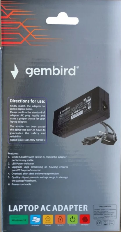 Gembird (NPA40-190-2370) punjač za laptop Asus 40W