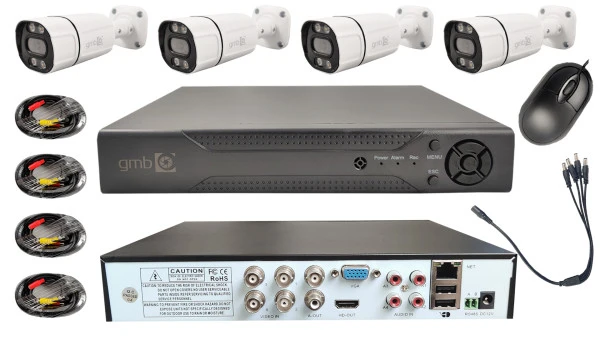 Gembird (CAM-AHD2MP-KITXM4W GMB) digitalni video snimač 4 kanala set 4 kamere 2Mpix