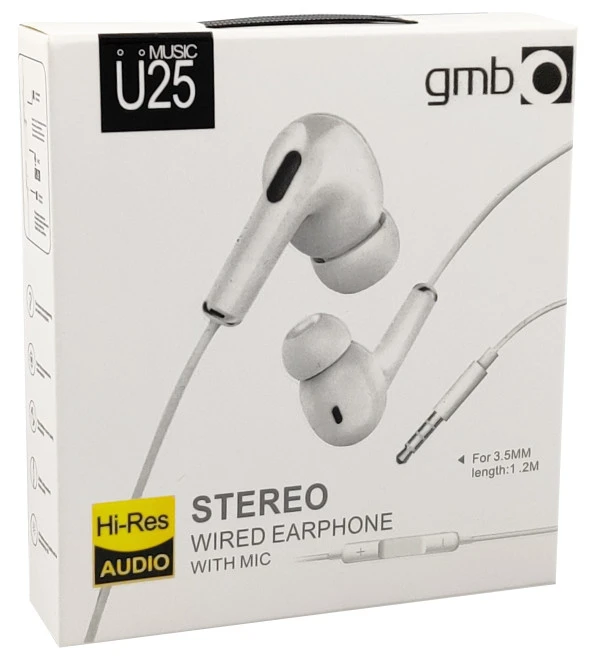 Gembird (BHP-U25) slušalice sa mikrofonom bele 