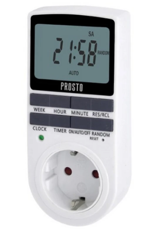 Prosto (TM02D) digitalni vremenski prekidač za kontrolu svetla,grejanja,ventilatora 3680W