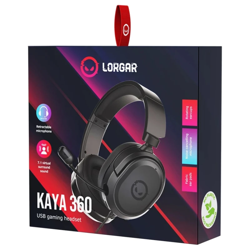 Lorgar Kaya (LRG-GHS360) gejmerske slušalice crne