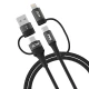 MS M-ACCL3100B (MSP40028) kabl za punjač USB tip C (muški) na USB tip C (muški)/USB tipA (muški) na lightning 1m crni