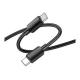 Hoco Hyper X96 100W crni kabl za telefon USB C (muški) na USB C (muški) 1m