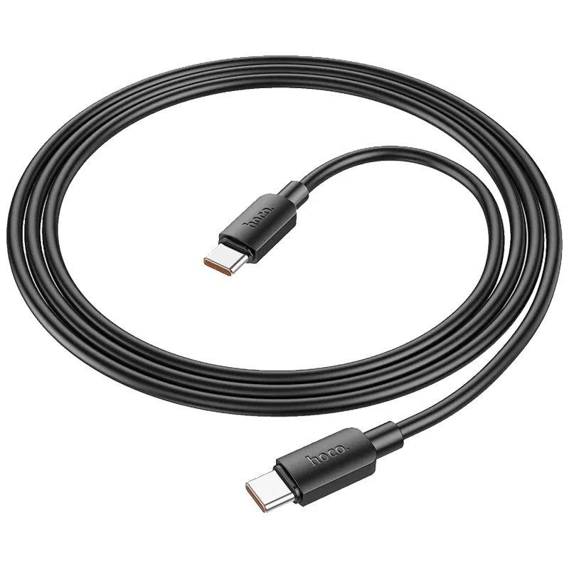 Hoco Hyper X96 60W crni kabl za telefon USB C (muški) na USB C (muški) 1m