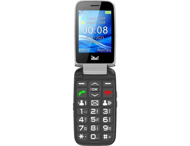 MeanIT Sebior Flip XXL sivi mobilni telefon Dual sim