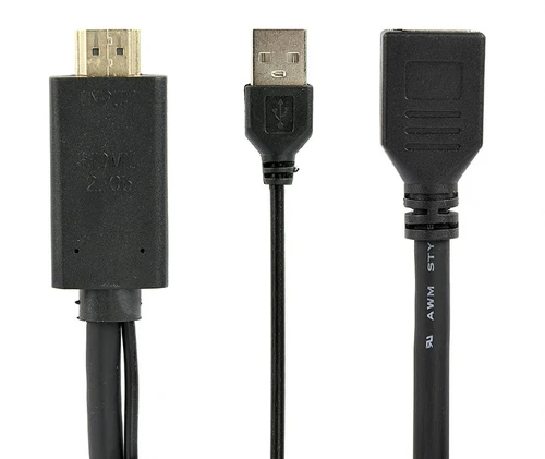 Gembird (A-HDMIM-DPF-01) adapter HDMI (muški) na DisplayPort (ženski) + USB napajanje 10cm crni