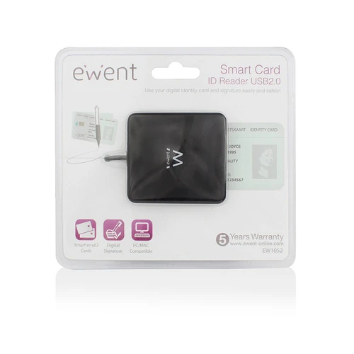 Ewent EW 1052 USB čitač pametnih kartica crni