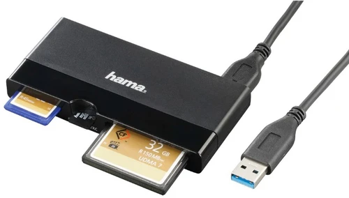 Hama (124185) multi čitač memorijskih kartica USB 3.0 crni