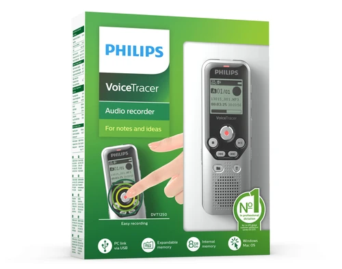 Philips DVT1250 diktafon 8GB
