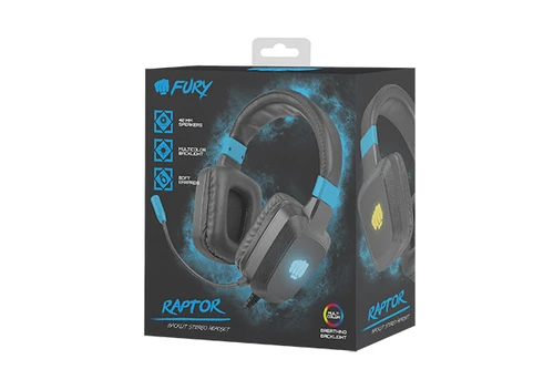 Fury RGB gejmerske slušalice sa mikrofonom NFU-1584 Raptor crne