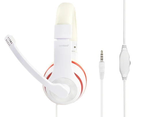 Gembird (MHS-03-WTRD) belo-crvene gejmerske slušalice sa mikrofonom