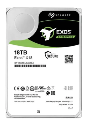Seagate 18TB Exos X18 SATA3 (ST18000NM000J) hard disk