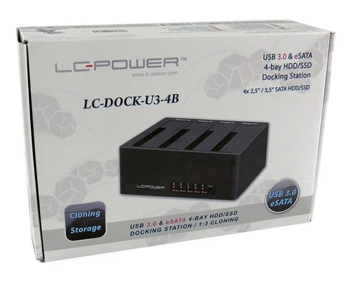Lc Power dock U3-4B priključna stanica za HDD 2.5"/3.5" USB 3.0 crna