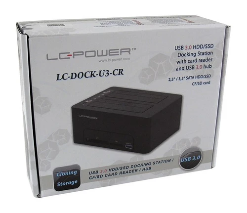 Lc Power dock U3-CR priključna stanica za HDD 2.5"/3.5" USB 3.0 crna