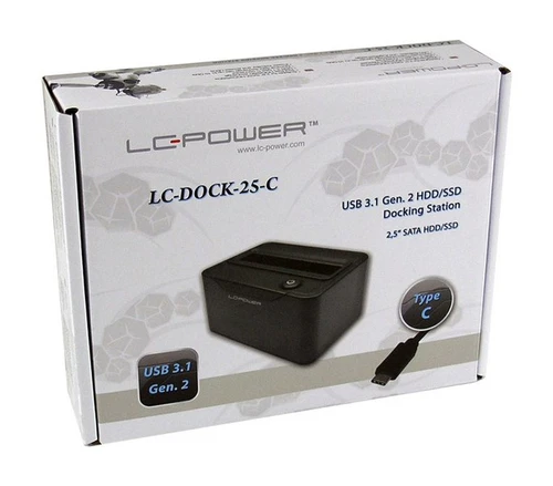 LC Power (LC-DOCK-25-C) docking stanica za 2.5/3.5 SATA hard diskove USB 3.1 crni