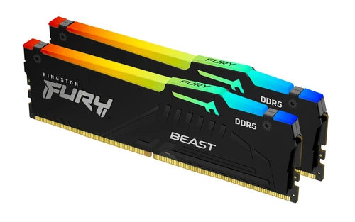 Kingston DDR5 64GB (2x32GB kit) 6400MT/s Fury Beast Black RGB EXPO (KF564C32BBEAK2-64) memorija za desktop
